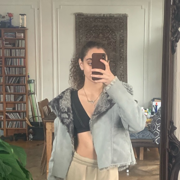 Anthropologie reversible faux fur/suede jacket - Picture 2 of 7